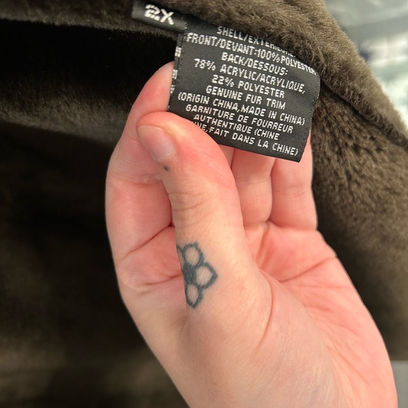 Dana Buchman Brown Coat with Genuine Fur Collar Vintage 90’s - Picture 6 of 6